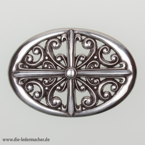 Koppelschließe, 40 mm, versilbert