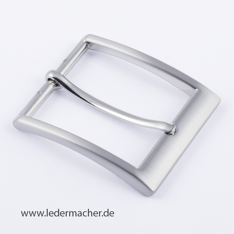 Gürtelschnalle 40 mm - silberfarben gebürstet