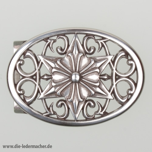Koppelschließe, 40 mm, versilbert