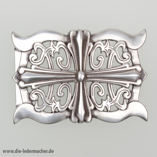 Koppelschließe, 40 mm, versilbert