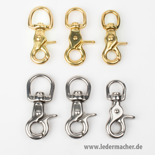 Scherenkarabiner rund - Edelstahl - 13mm
