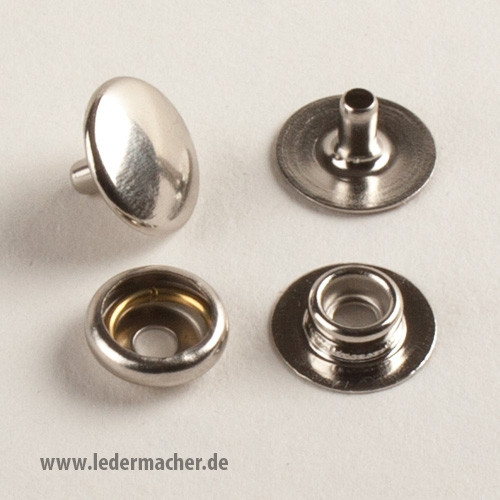 Druckknöpfe Knöpfe Edelstahl S-Feder od Ring-Feder 10mm 12,5 mm 15mm 