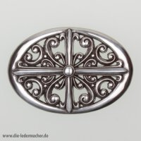 Koppelschließe, 40 mm, versilbert