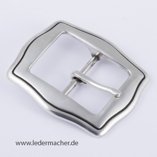 Gürtelschnalle 40 mm - silberfarben gebürstet