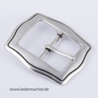 Gürtelschnalle 40 mm - silberfarben gebürstet