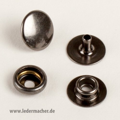 Druckknopf mit Ringfeder - 12,5 mm - anthrazit