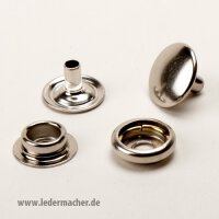 Druckknopf mit Ringfeder - 15 mm - silberfarben